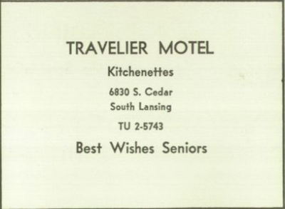 Travelier Motel - 1966 Holt High Yearbook Ad (newer photo)
